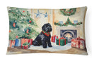Black Russian Terrier Cozy Christmas Throw Pillow