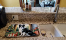 Border Collie Cozy Christmas Dish Drying Mat