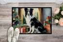 Border Collie Cozy Christmas Doormat - Large 24x36 – Indoor/Outdoor Floor Mat with Artistic Flair