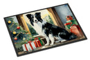 Border Collie Cozy Christmas Doormat - Large 24x36 – Indoor/Outdoor Floor Mat with Artistic Flair