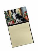 Border Collie Cozy Christmas Sticky Note Holder- Refiilable Desk Accessory Note Pad