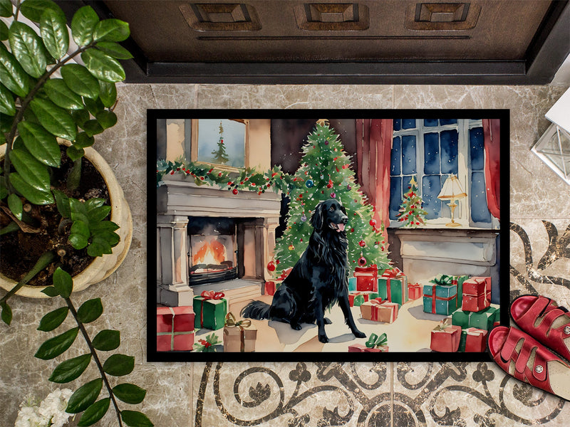 Flat-Coated Retriever Cozy Christmas Doormat - 18X27 Indoor / Outdoor Rug | Made in USA
