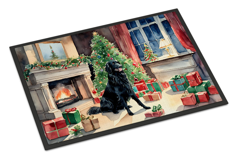 Flat-Coated Retriever Cozy Christmas Doormat - 18X27 Indoor / Outdoor Rug | Made in USA