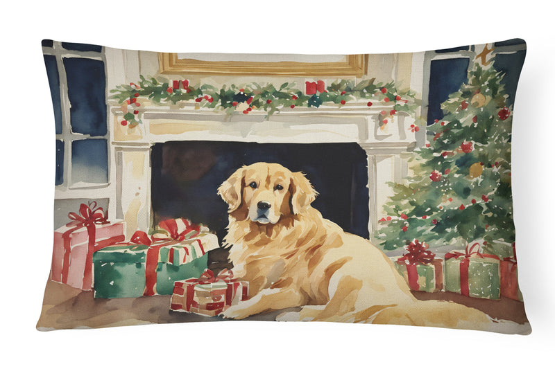 Golden Retriever Cozy Christmas Throw Pillow