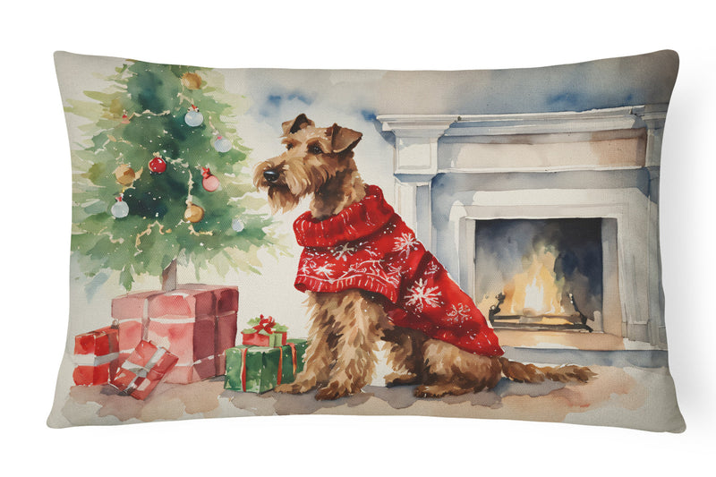 Irish Terrier Cozy Christmas Throw Pillow