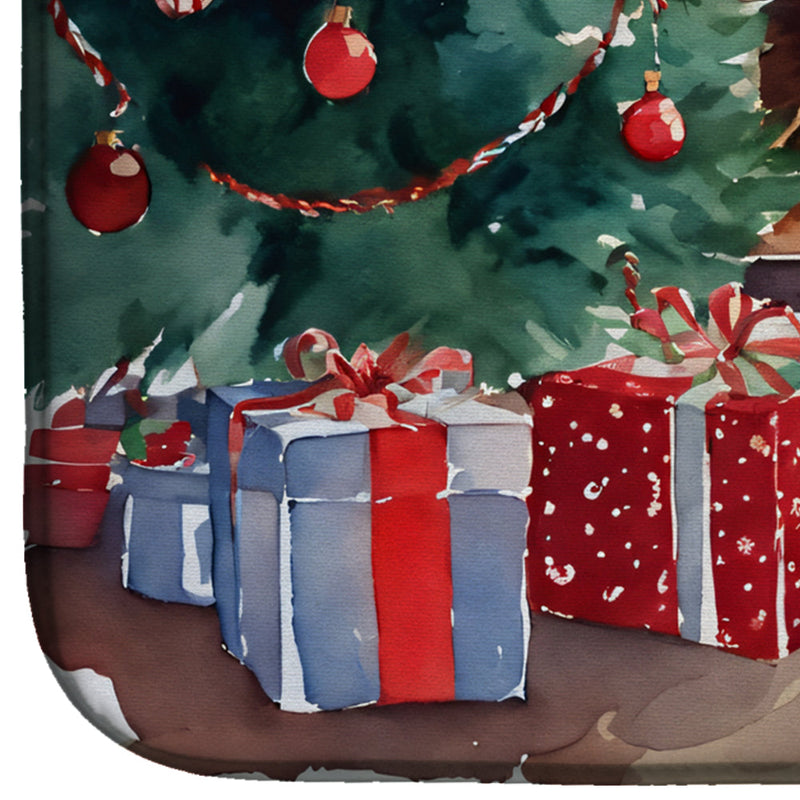 Irish Wolfhound Cozy Christmas Dish Drying Mat