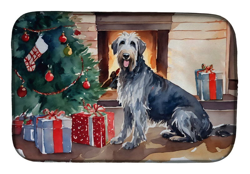 Irish Wolfhound Cozy Christmas Dish Drying Mat
