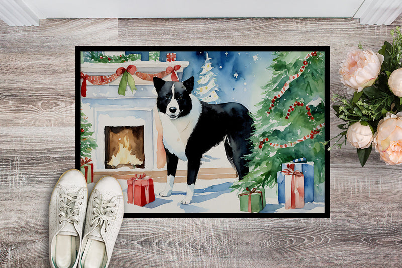 Karelian Bear Dog Cozy Christmas Doormat - 18X27 Indoor / Outdoor Rug | Made in USA