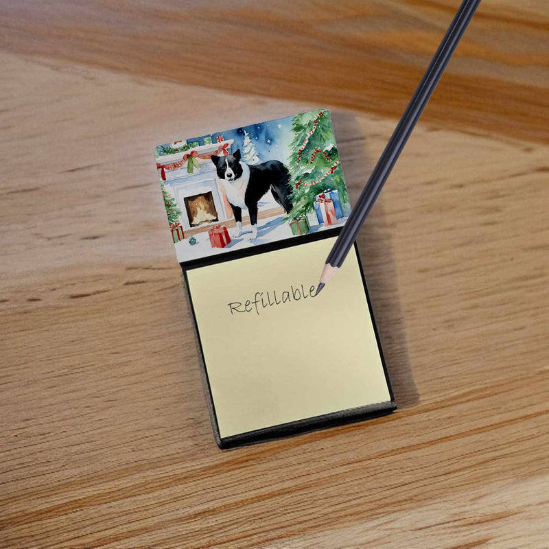 Karelian Bear Dog Cozy Christmas Sticky Note Holder- Refiilable Desk Accessory Note Pad