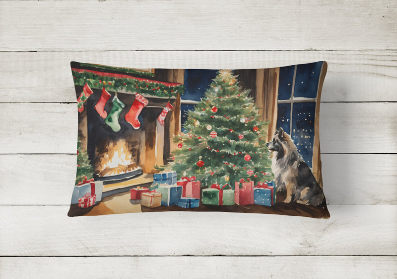 Keeshond Cozy Christmas Throw Pillow