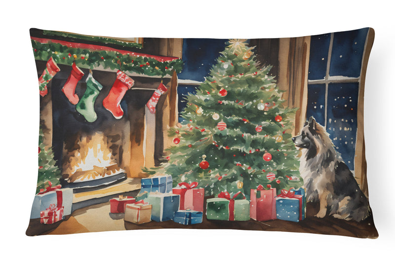 Keeshond Cozy Christmas Throw Pillow