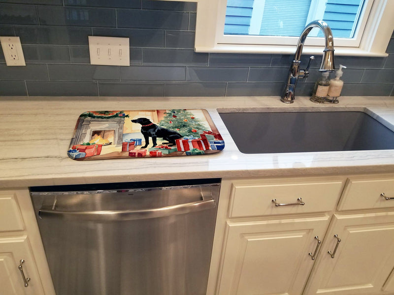 Labrador Retriever Cozy Christmas Dish Drying Mat