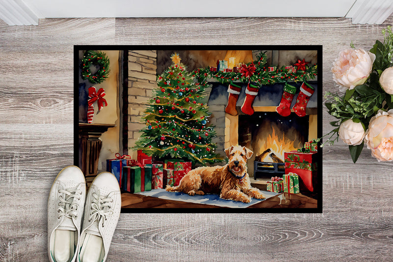 Lakeland Terrier Cozy Christmas Doormat-24x36 Indoor / Outdoor Rug | Made in USA