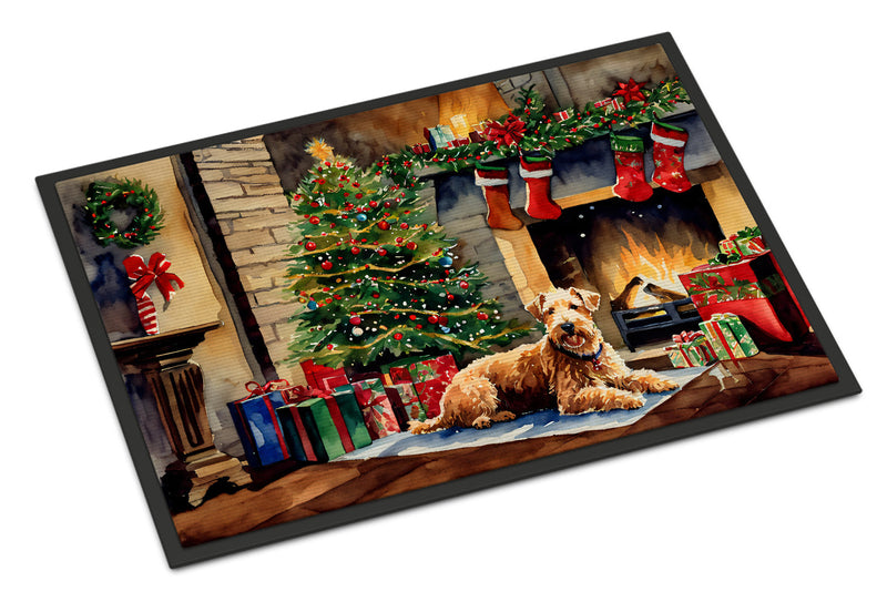 Lakeland Terrier Cozy Christmas Doormat-24x36 Indoor / Outdoor Rug | Made in USA
