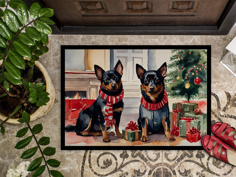 Lancashire Heeler Cozy Christmas Doormat-24x36 Indoor / Outdoor Rug | Made in USA