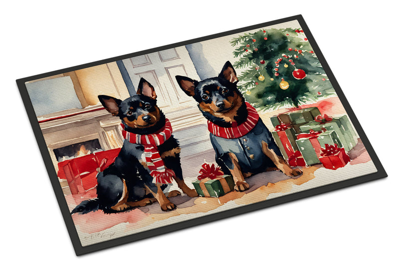 Lancashire Heeler Cozy Christmas Doormat-24x36 Indoor / Outdoor Rug | Made in USA