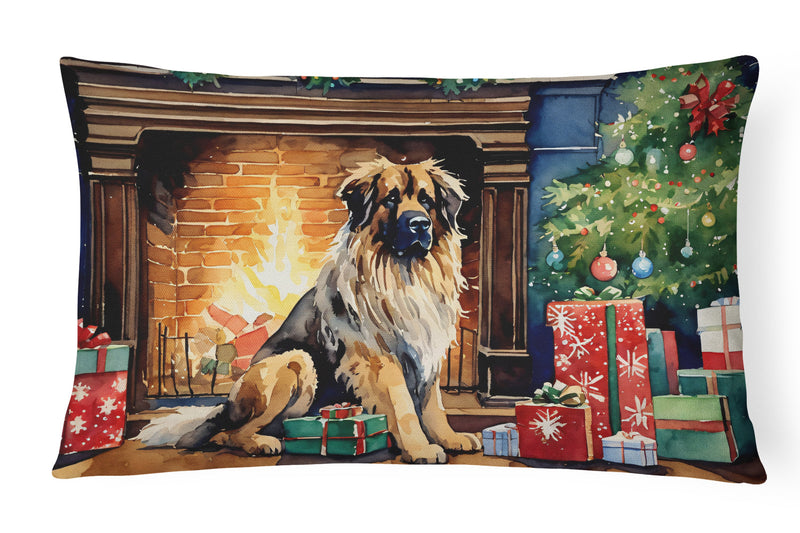 Leonberger Cozy Christmas Throw Pillow