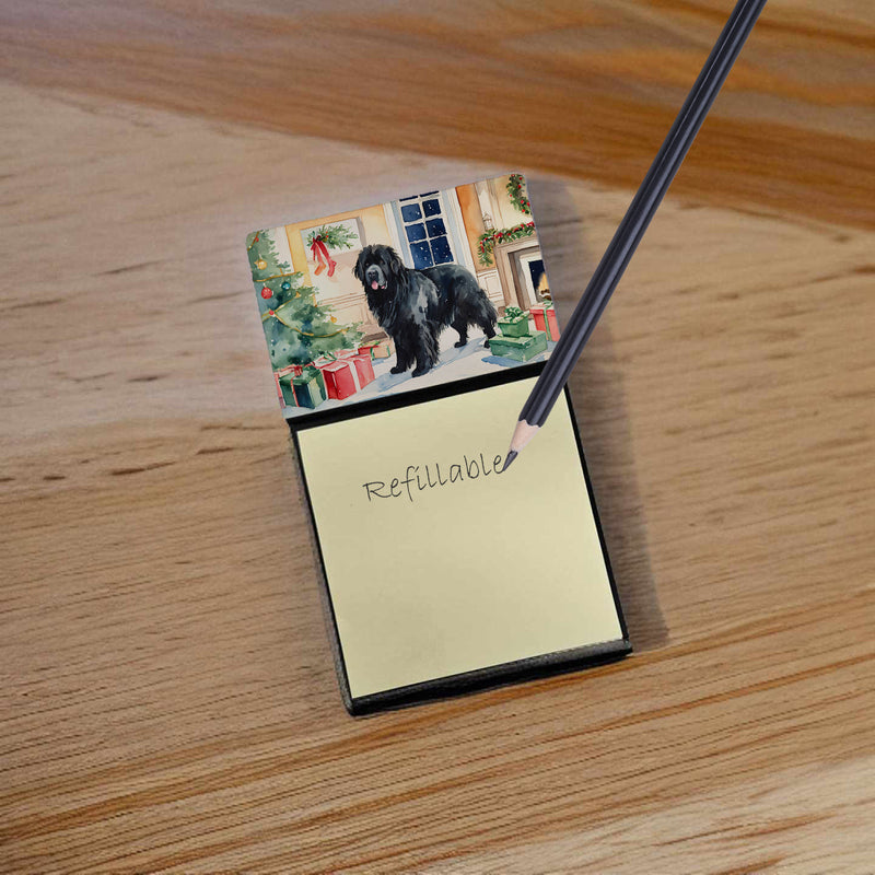 Newfoundland Cozy Christmas Sticky Note Holder- Refiilable Desk Accessory Note Pad