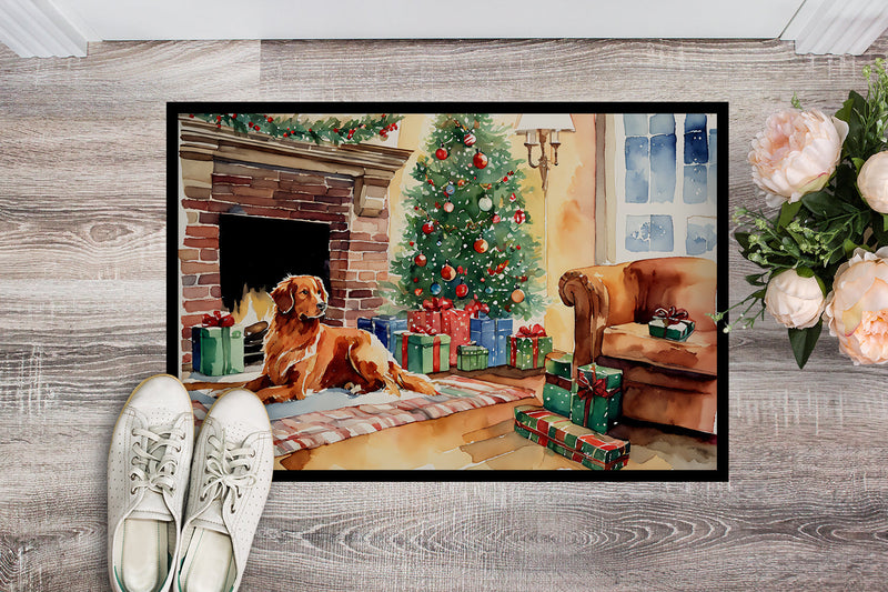 Nova Scotia Duck Tolling Retriever Cozy Christmas Doormat-24x36 Indoor / Outdoor Rug | Made in USA