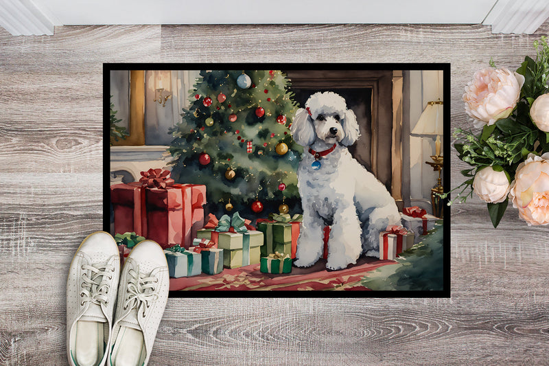 Poodle Cozy Christmas Doormat-24x36 Indoor / Outdoor Rug | Made in USA