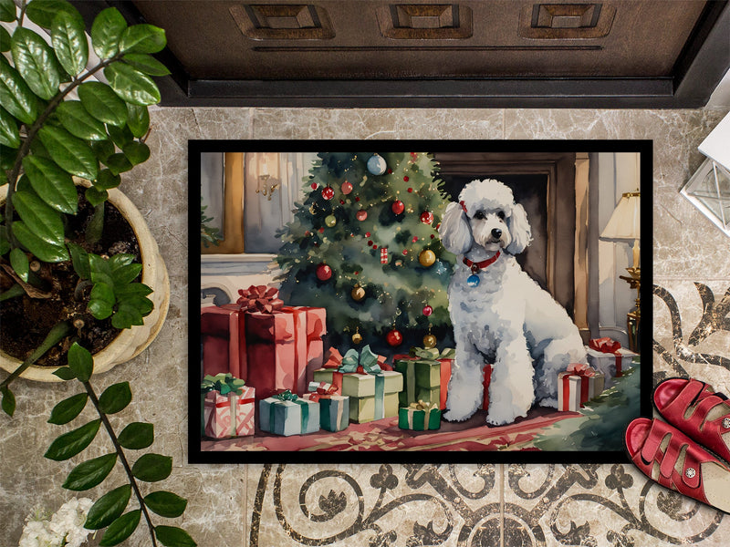 Poodle Cozy Christmas Doormat-24x36 Indoor / Outdoor Rug | Made in USA