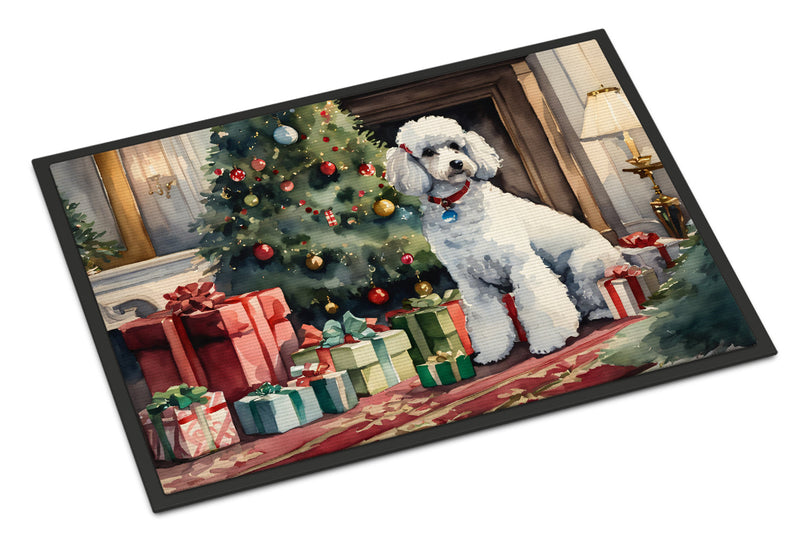Poodle Cozy Christmas Doormat-24x36 Indoor / Outdoor Rug | Made in USA