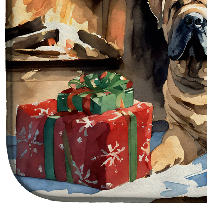 Shar Pei Cozy Christmas Dish Drying Mat