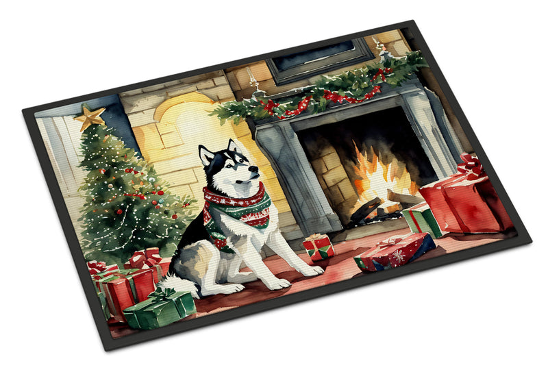 Siberian Husky Cozy Christmas Doormat-24x36 Indoor / Outdoor Rug | Made in USA
