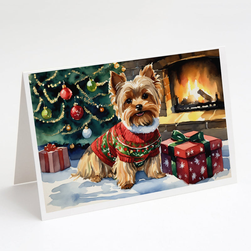 Yorkshire Terrier Cozy Christmas Greeting Cards Pack of 8