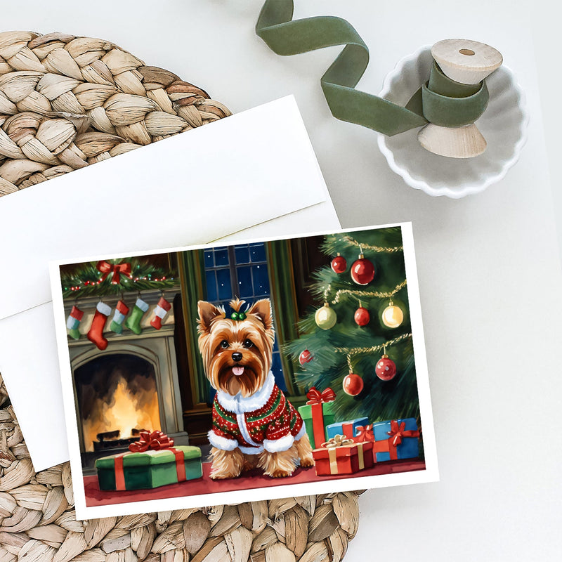 Yorkshire Terrier Cozy Christmas Greeting Cards Pack of 8