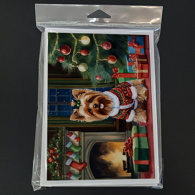 Yorkshire Terrier Cozy Christmas Greeting Cards Pack of 8