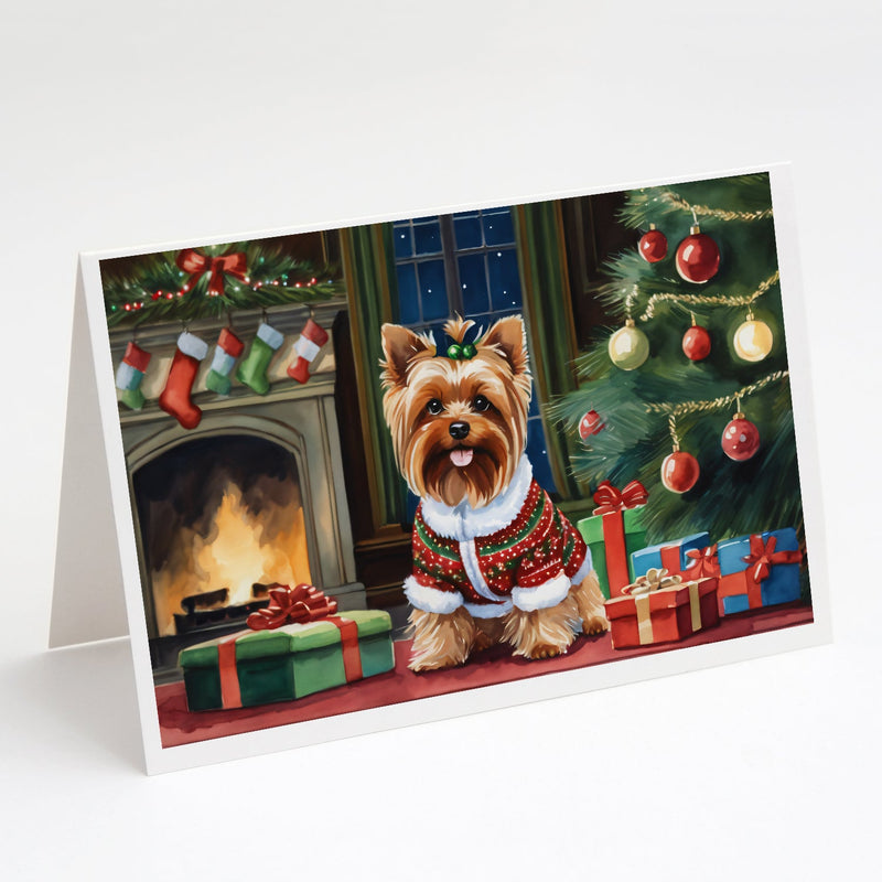 Yorkshire Terrier Cozy Christmas Greeting Cards Pack of 8