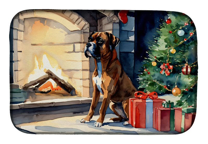 Boxer Cozy Christmas Dish Drying Mat