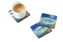 Bluefin Tuna Coasters - Set of 4 Lightweight Foam, Absorbent Drink Coasters