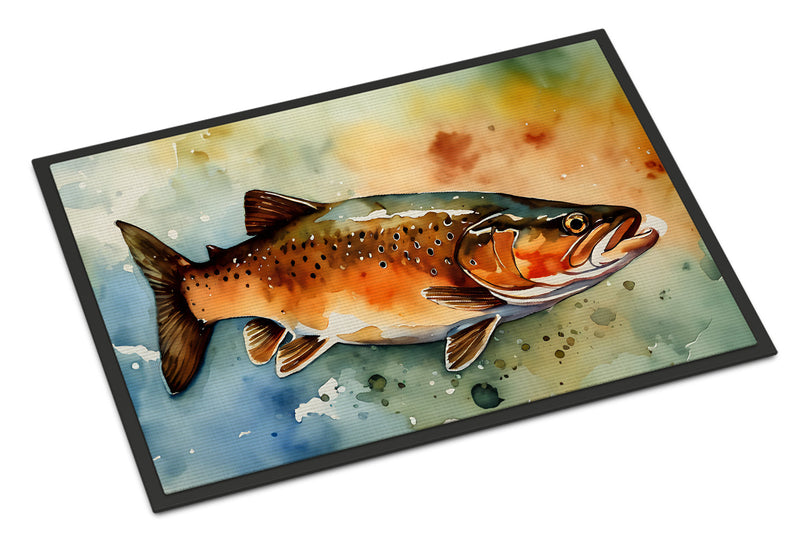 Brown Trout Doormat - Large 24x36 – Indoor/Outdoor Floor Mat with Artistic Flair