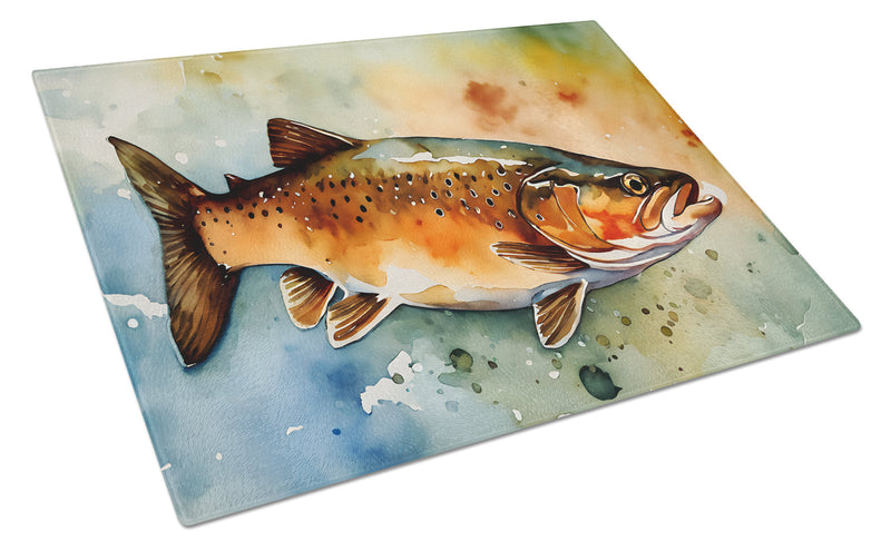 Brown Trout Glass Cutting Boards – Durable, Decorative Kitchen Art Large