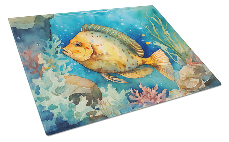 Flounder Glass Cutting Boards – Durable, Decorative Kitchen Art Large