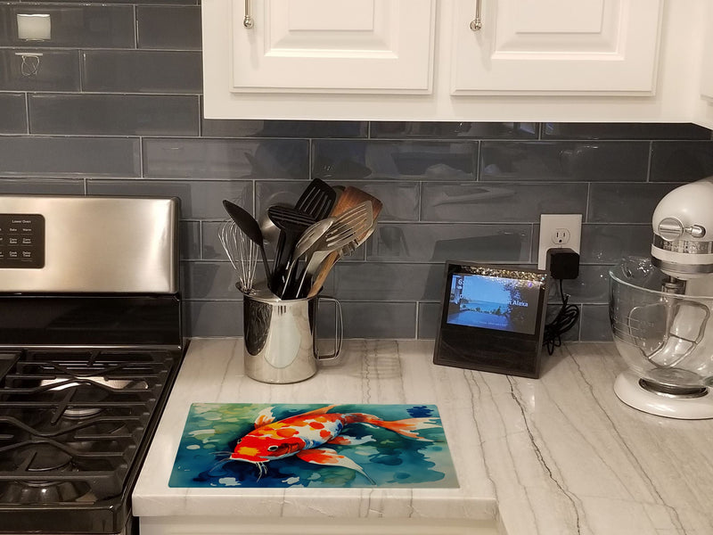 Koi Fish Glass Cutting Boards – Durable, Decorative Kitchen Art Large
