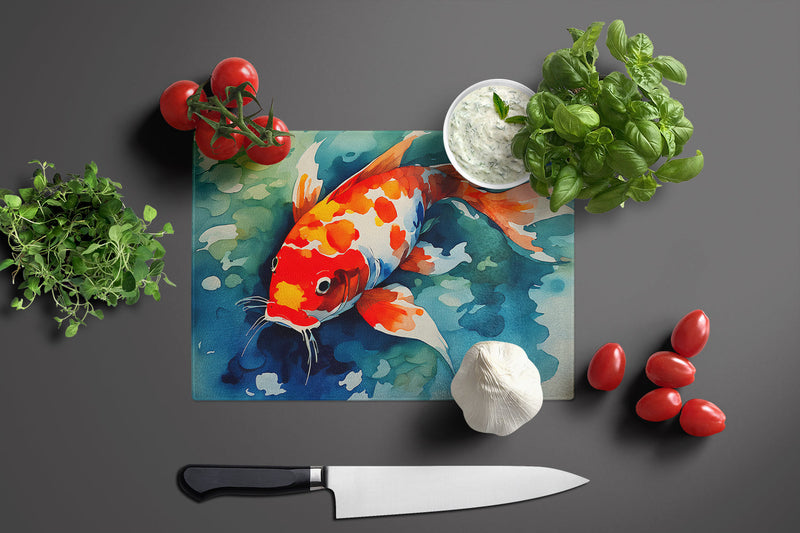 Koi Fish Glass Cutting Boards – Durable, Decorative Kitchen Art Large