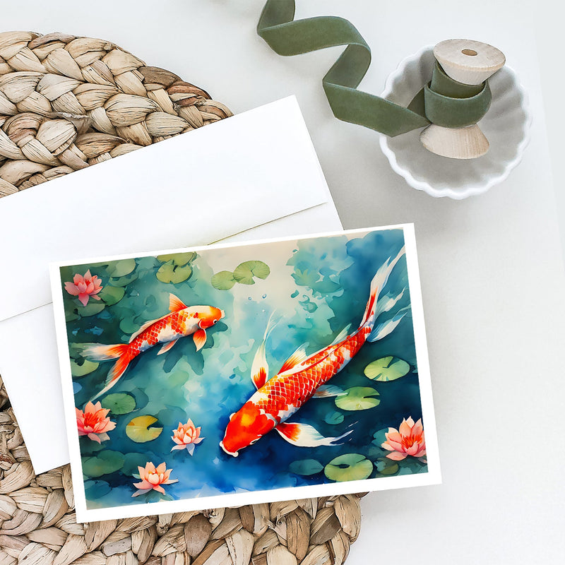 Koi Fish Greeting Cards Pack of 8