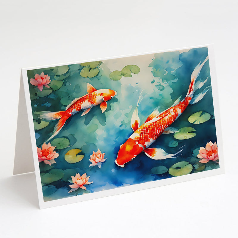 Koi Fish Greeting Cards Pack of 8