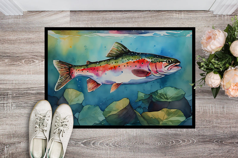 Rainbow Trout Doormat - Large 24x36 – Indoor/Outdoor Floor Mat with Artistic Flair