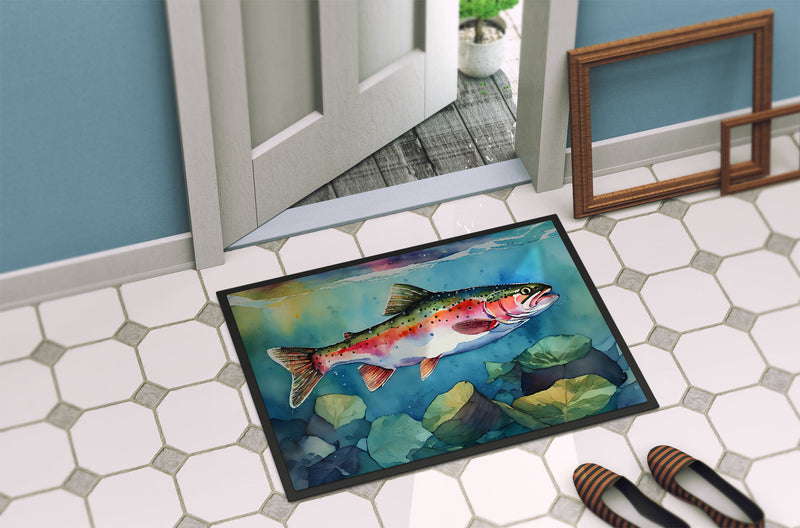 Rainbow Trout Doormat - Large 24x36 – Indoor/Outdoor Floor Mat with Artistic Flair