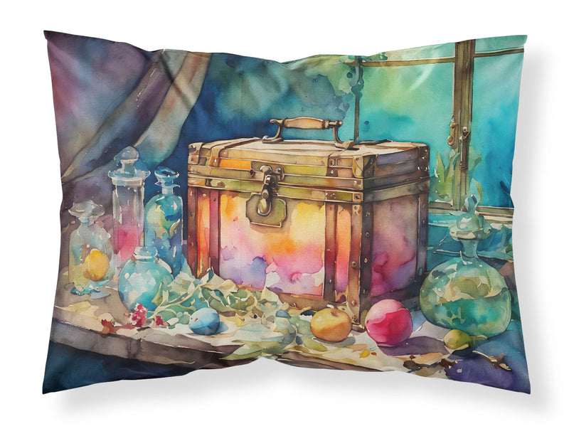 Treasure Chest Standard Pillowcase – Artistic Decorative Front, White Back