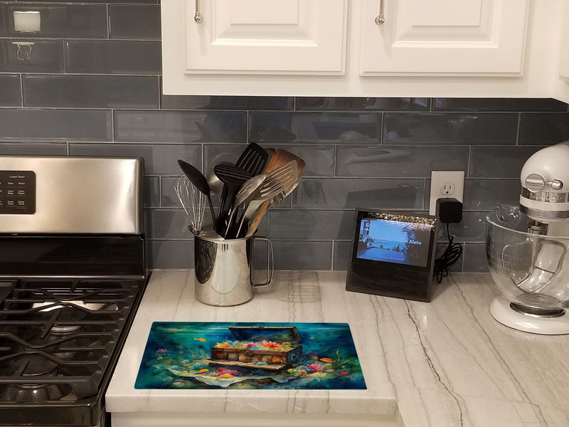 Treasure Chest Glass Cutting Boards – Durable, Decorative Kitchen Art Large