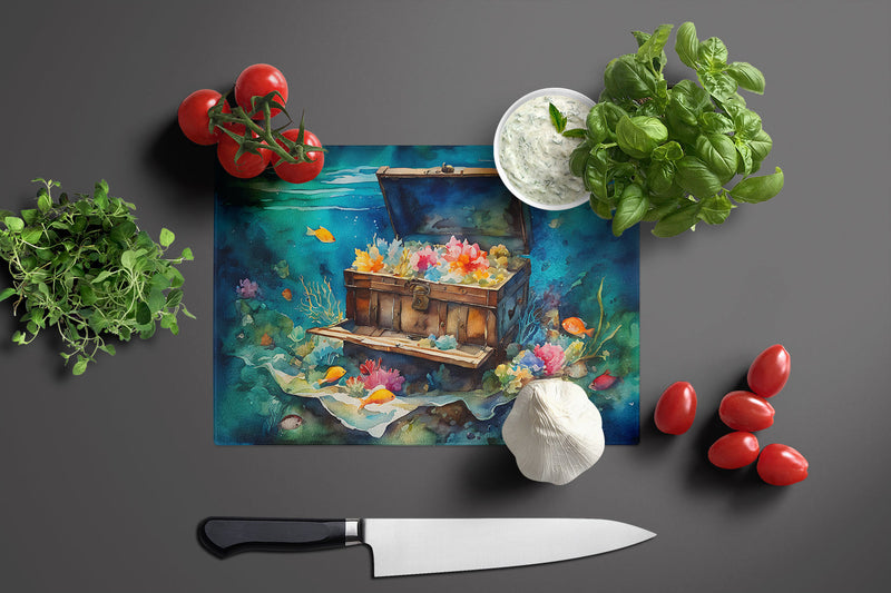 Treasure Chest Glass Cutting Boards – Durable, Decorative Kitchen Art Large