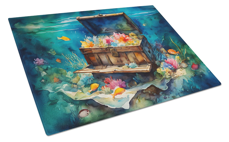 Treasure Chest Glass Cutting Boards – Durable, Decorative Kitchen Art Large