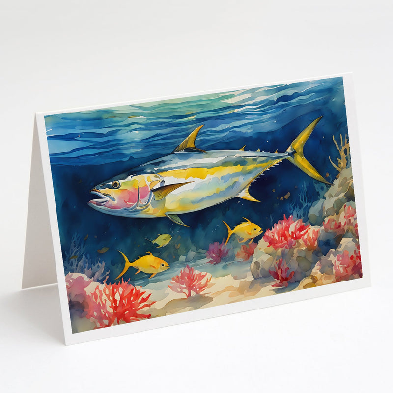 Yellowfin Tuna Greeting Cards Pack of 8