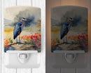 Blue Heron Ceramic Night Light