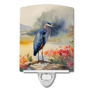 Blue Heron Ceramic Night Light